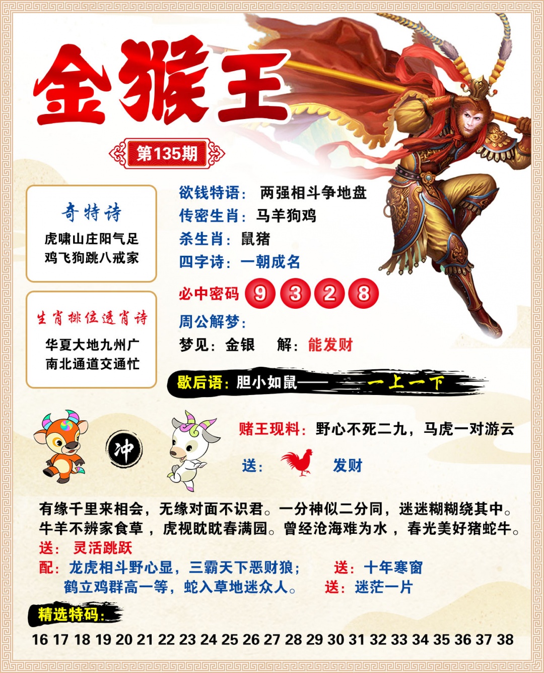 2026135金猴王预测